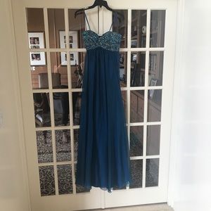 La Femme Strapless Prom Dress